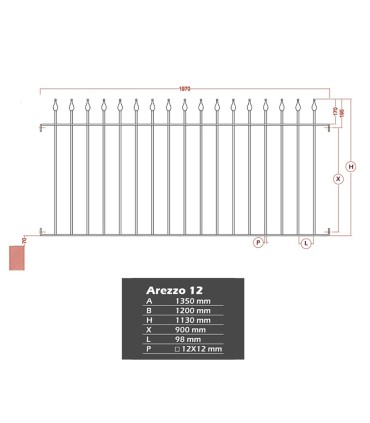Grille de cloture AREZZO 12 prête à poser