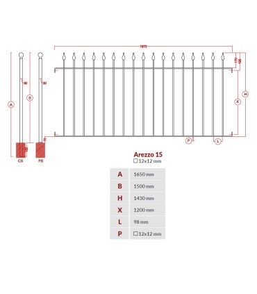 Grille de cloture AREZZO 15 prête à poser