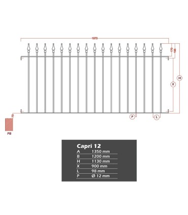 Grille de cloture CAPRI 12 prête à poser