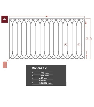Grille de cloture RIVIERA 12 prête à poser
