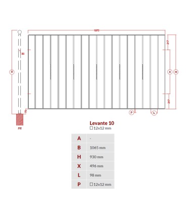 Grille de cloture LEVANTE 10 prête à poser