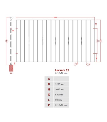 Grille de cloture LEVANTE 12 prête à poser