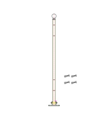 Poteau de cloture Gradius à fixer 1000mm