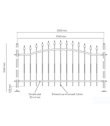 Grille de cloture ELEGANCE 10 prête à poser