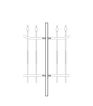 Poteau intermédiaire A SCELLER pour grille de clôture modèle ELEGANCE