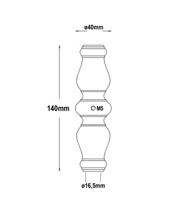 Manchons Garnitures 140mm alésage ø16.5mm en fonte à bloquer balustres acier