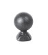 Pommeau sphérique hauteur 75mm ø50mm embase carrée 40x40mm, pommeau pour poteau ou escalier en acier forgé