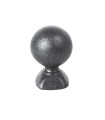 Pommeau sphérique hauteur 75mm ø50mm embase carrée 40x40mm, pommeau pour poteau ou escalier en acier forgé