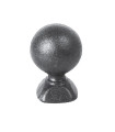 Pommeau sphérique hauteur 105mm ø70mm embase carrée 60x60mm, pommeau pour poteau ou escalier en acier forgé