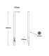 Verrou pistolet 300mm rond de ø16mm acier cadmié à souder