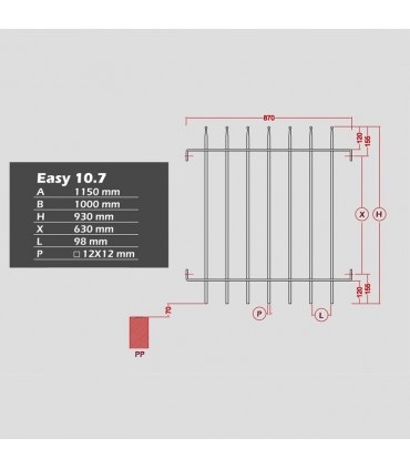 Grille cloture EASY 10.7 prête à poser