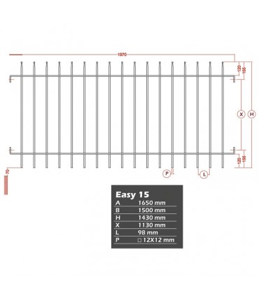 Grille clôture EASY 15 prête à poser
