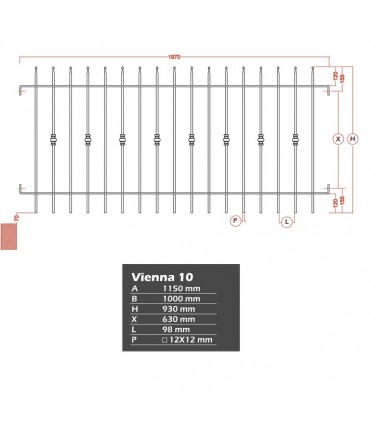 Grille de cloture VIENNA 10 prête à poser