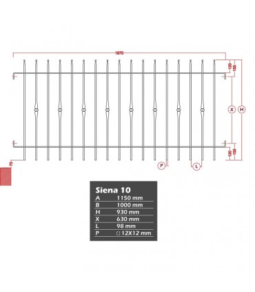 Grille de cloture SIENA 10 prête à poser