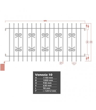 Grille de cloture VENEZIA 10 prête à poser