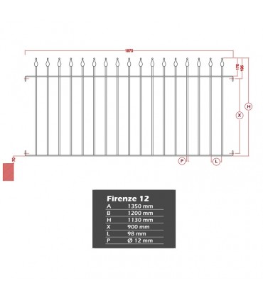 Grille de cloture FIRENZE 10 prête à poser
