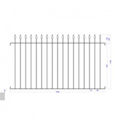 Grille de cloture FIRENZE 12 prête à poser