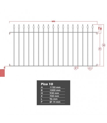 Grille de cloture PISA 10 prête à poser