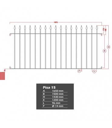 Grille de cloture PISA 15 prête à poser