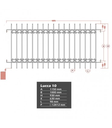 Grille de cloture LUCCA 10 prête à poser