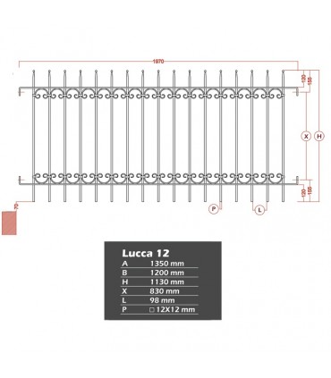 Grille de cloture LUCCA 12 prête à poser