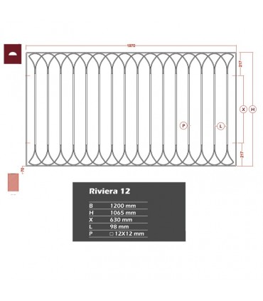 Grille de cloture RIVIERA 12 prête à poser