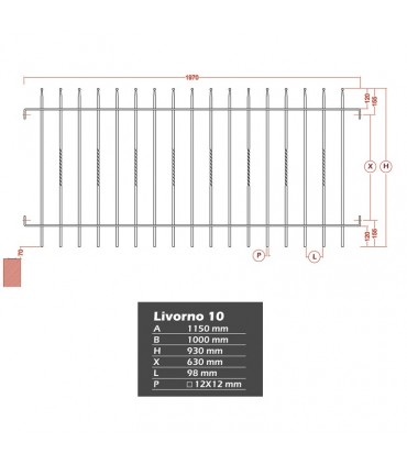 Grille cloture LIVORNO 10 prête à poser