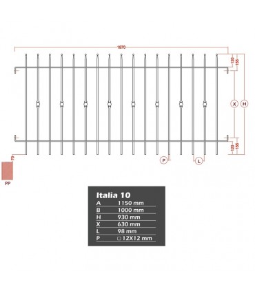 Grille cloture ITALIA 10 prête à poser