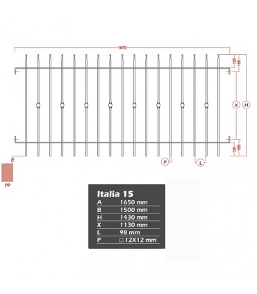 Grille cloture ITALIA 15 prête à poser