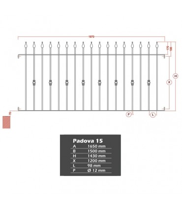 Grille de cloture PADOVA 15 prête à poser