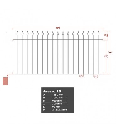 Grille de cloture AREZZO 10 prête à poser