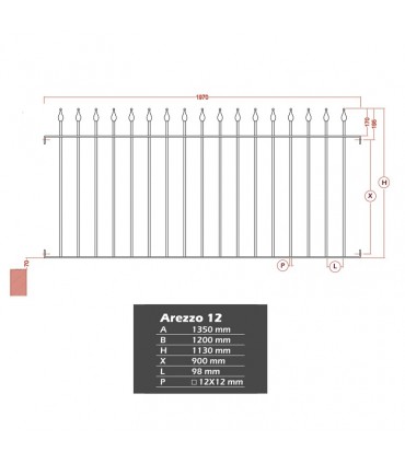 Grille de cloture AREZZO 12 prête à poser