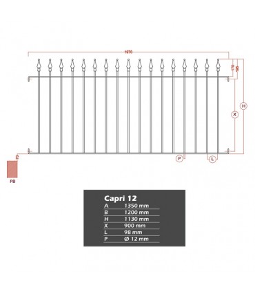 Grille de cloture CAPRI 12 prête à poser