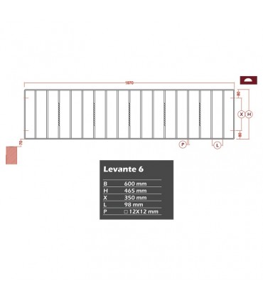 Grille de cloture LEVANTE 6 prête à poser