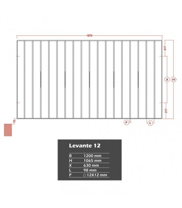 Grille de cloture LEVANTE 12 prête à poser