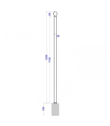 Poteau de cloture Linéar à fixer 1200mm