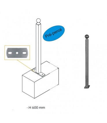 Poteau de cloture à fixer 600mm