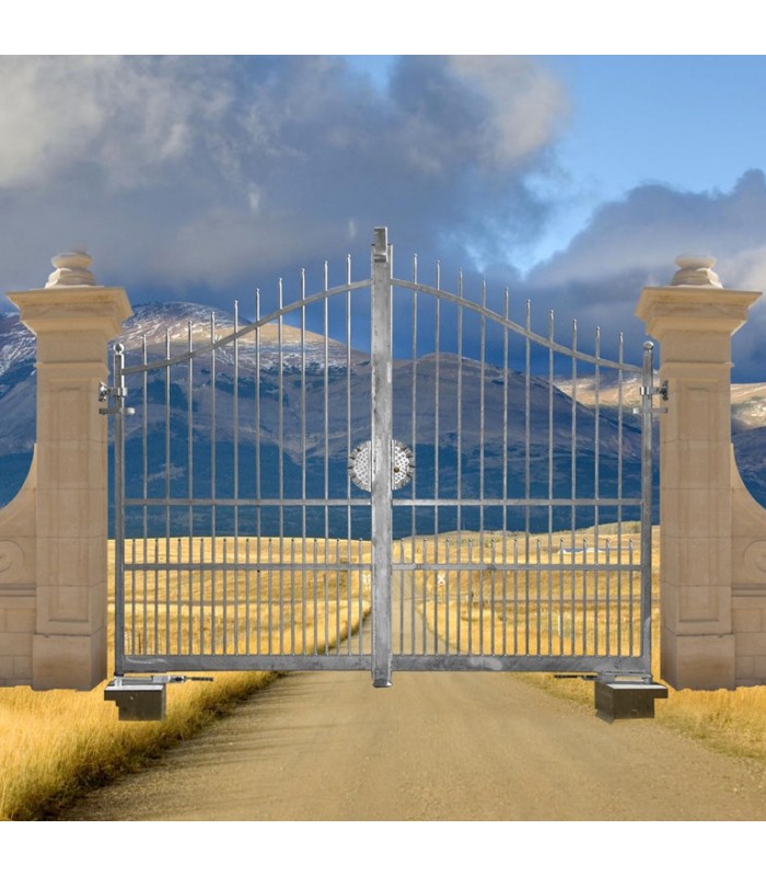 Portail fer forgé ATENA 3m carré de 14x14mm galvanisé manuel ou motorisable