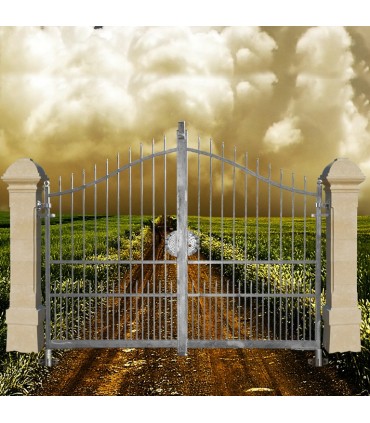 Portail fer forgé ATENA 3m carré de 12x12mm galvanisé manuel ou motorisable