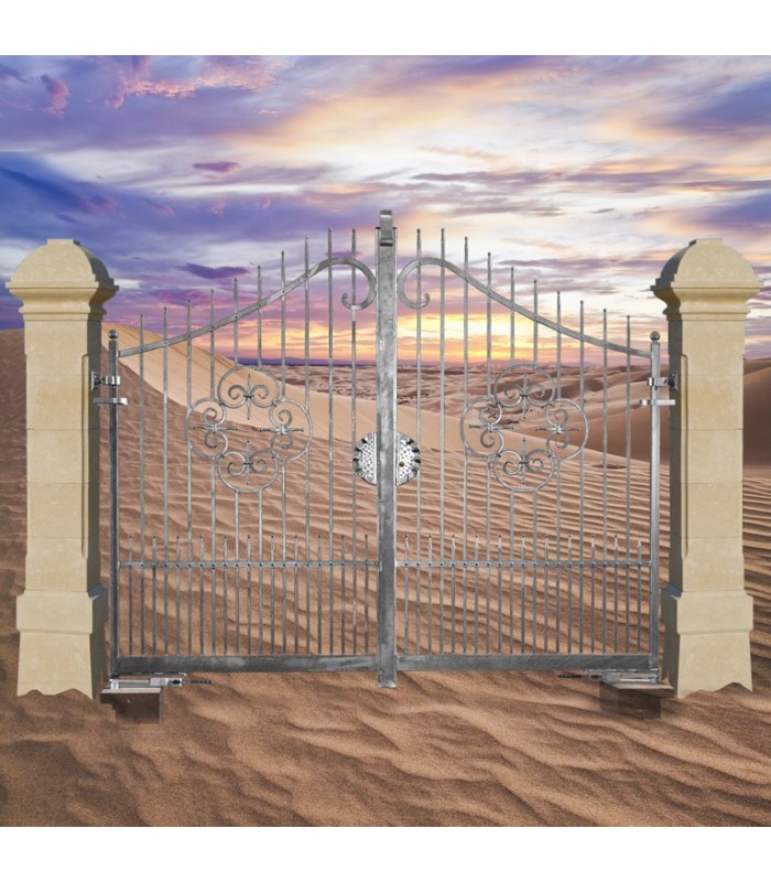 Portail fer forgé AFRODITE 3m carré de 14x14mm galvanisé manuel ou motorisable