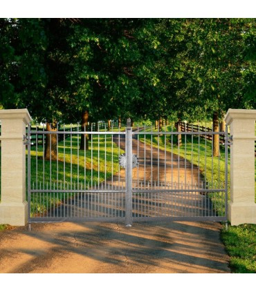 Portail fer forgé IRIS 3.5m carré de 12x12mm galvanisé motorisable ou manuel