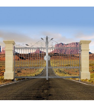 Portail fer forgé ARTEMIDE 3.5m carré de 14x14mm galvanisé manuel ou motorisable