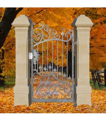 Portillon fer forgé DIANA 1,1m carré de 16x16mm ouverture droite ou gauche