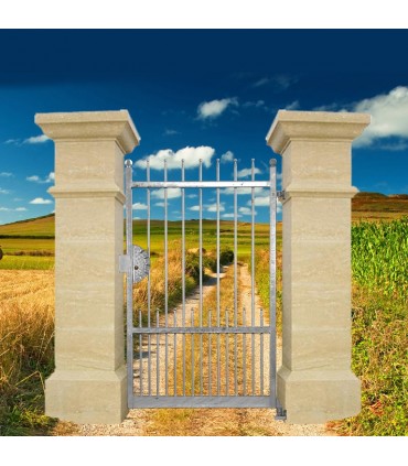 Portillon fer forgé DEMETRA 1,1m ronds de ø14mm ouverture droite ou gauche