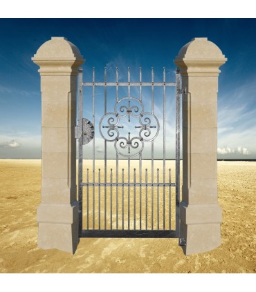 Portillon fer forgé AFRODITE 1,1m carré de 14x14mm ouverture droite ou gauche