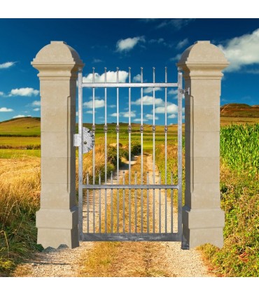 Portillon fer forgé APOLLO 1,1m carré de 12x12mm ouverture droite ou gauche