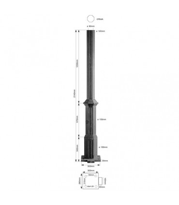 Poteau fonte usage bâtiment 2,14cm