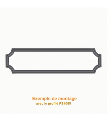 Moulure d'angle pour profilé 45x16 hauteur 125mm pour soubassements de portails