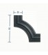 Moulure d'angle pour profilé 35x12 hauteur 125mm pour soubassement de portail
