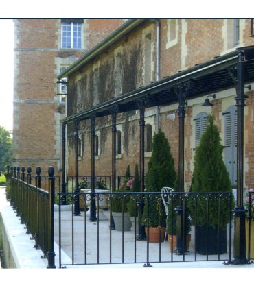 Poteau colonne fonte d'aluminium Ø80 cannelé Hauteur 2500mm